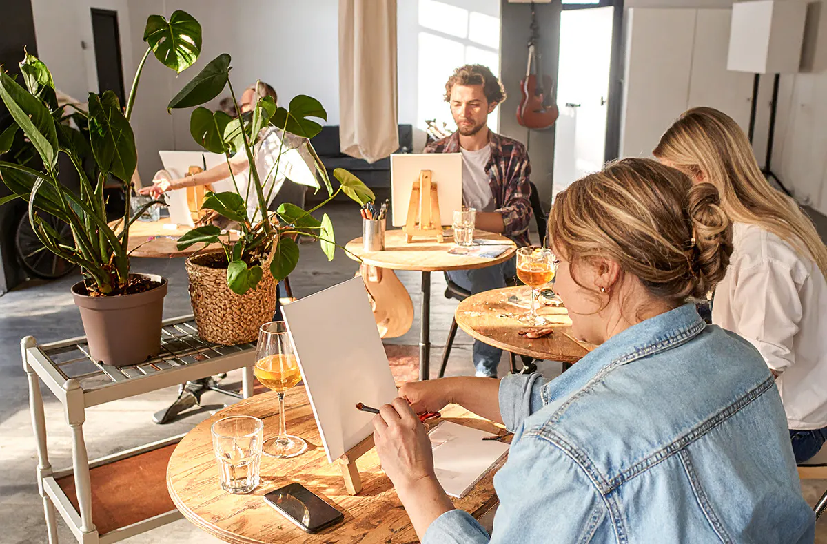 Drink & Paint mit Spachtelmasse Düsseldorf - 4