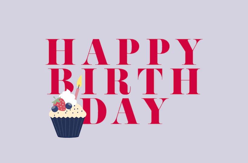 Flexibles Geschenk Happy Birthday (Muffin)