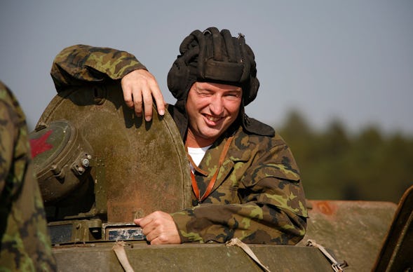 Panzer-Taxi bei Prag